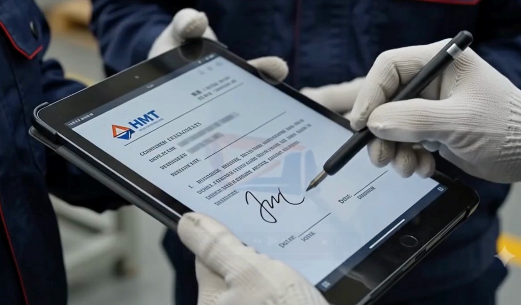 Digital closeout on an HMT tablet